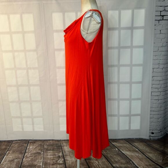 Eileen Fisher Cowl Neck Red sleeveless casual jersey summer Dress Size Small - Picture 4 of 10